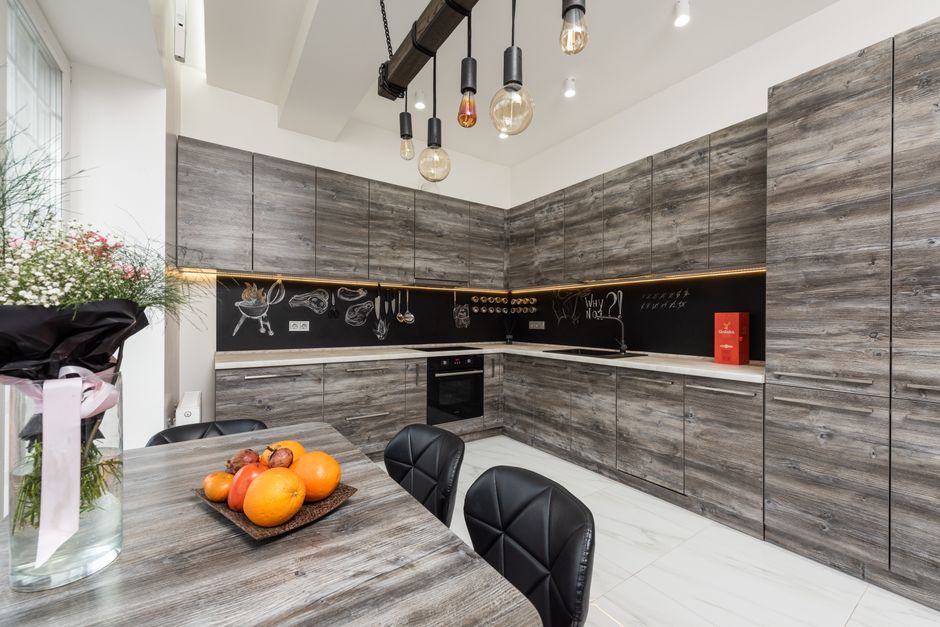 Elegant bespoke wooden cabinetry integrated seamlessly into a room